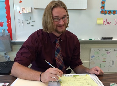 Student Teacher Mr. Walsh aspires to be English instructor