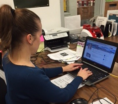 Media Specialist and VHS Site Coordinator Ms. Vaccaro updates the Twitter feed throughout the day to relay news in a timely manner.