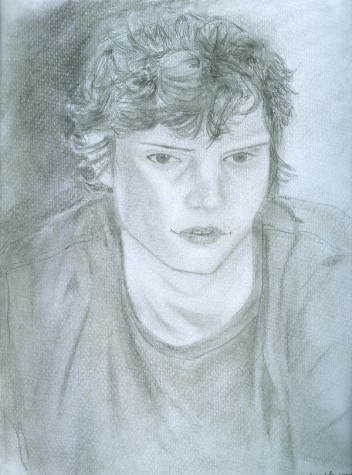 A sketch of Evan Peters.