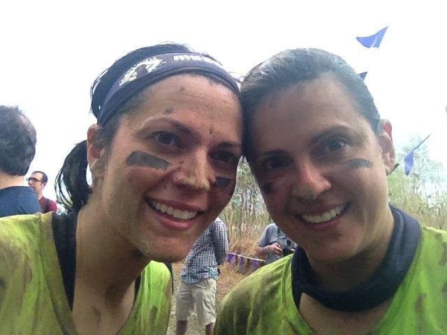 Mrs. Gatto and her sister take a photo after finishing the race.