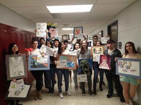 The winners of the 2014-2015 art show.