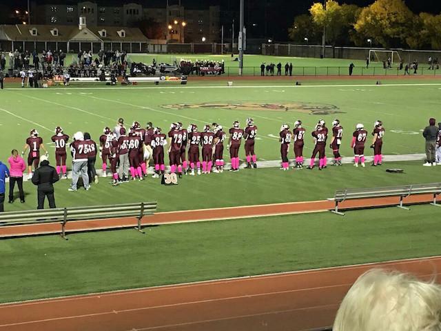 The football team plays Park Ridge for Bectons Homecoming and Pink Out Game.