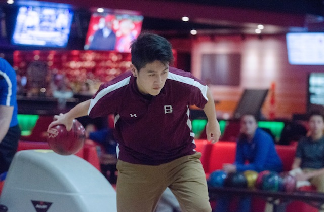 Junior Andrew Park focuses for the strike.