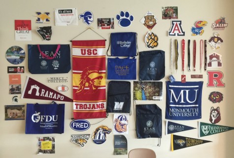 The hall of fame "college wall" in Ms. Ferris' room 