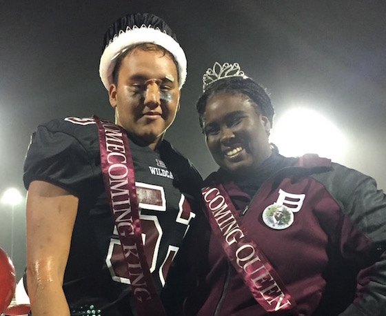 Luis Pontier and Tamia Anderson are honored to be voted Homecoming King and Queen by the junior and senior classes.