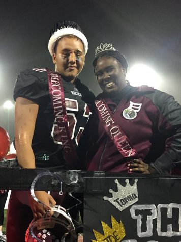 Luis Pontier and Tamia Anderson are honored to be voted Homecoming King and Queen by the junior and senior classes.