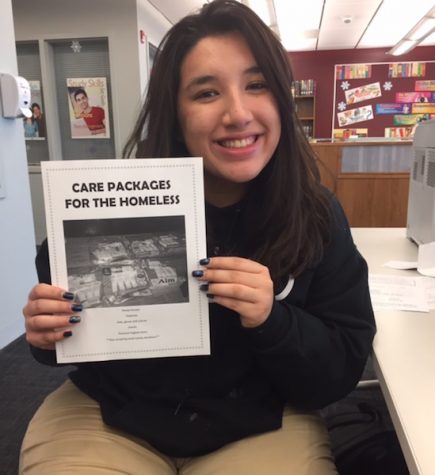 Senior Soler donates 83 care packages to homeless