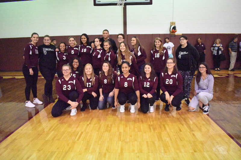 The girls' volleyball team has a winning record to date.