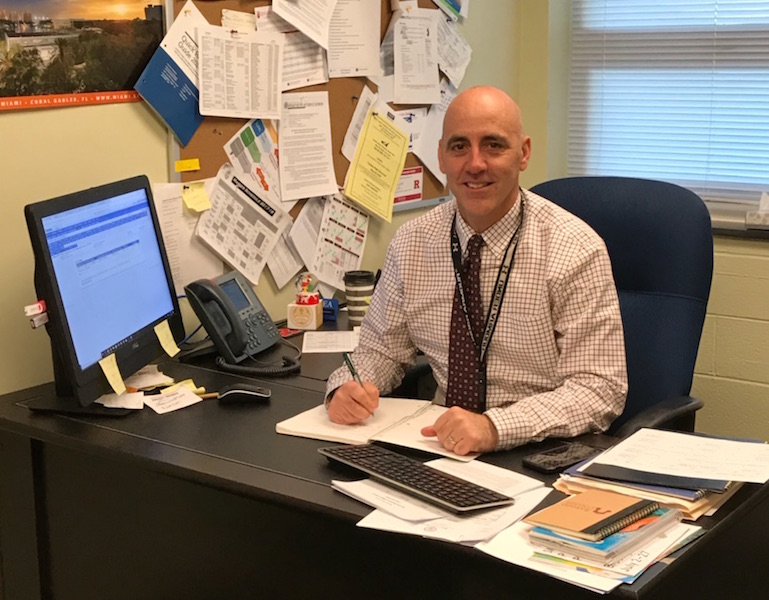 Mr. Caprio has been working in the guidance department for 15 years. He is now supervisor of the dept. along with testing coordinator.