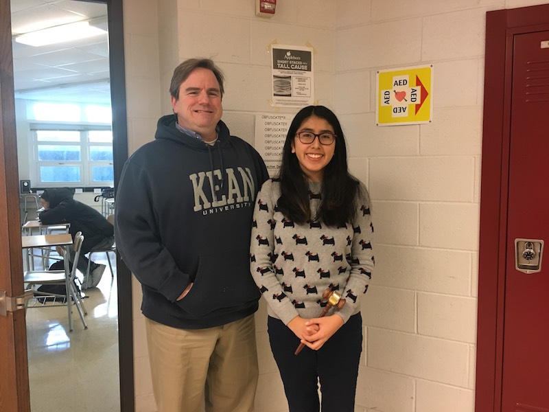 Senior Natalie Paredes credits Mr. Carr's guidance for her success in debate.