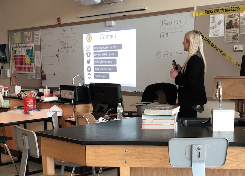 Ms.+Laura+Hurley%2C+a+cybersecurity+analyst%2C+spoke+to+Becton%27s+GHG+Club+and+females+enrolled+in+Mrs.+Mackanin%27s+forensics+class.