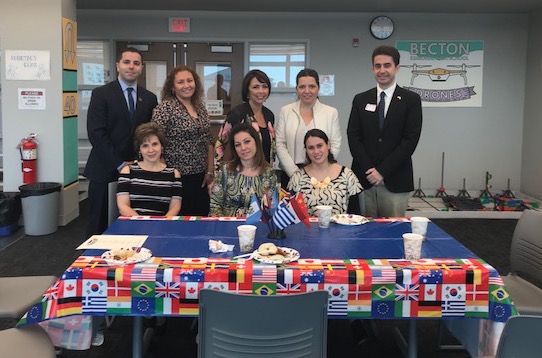 Ambassadors from Spain Mrs. Cristina López and Mr. Óscar Ruiz along with Mexicos Consul of Community Affairs Mrs. Alexia Nuñez visited Becton to share information about their culture, heritage & occupations.