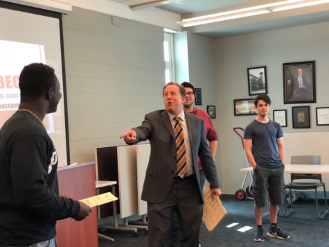 Sports Anchor Bruce Beck educates Becton students on broadcast journalism