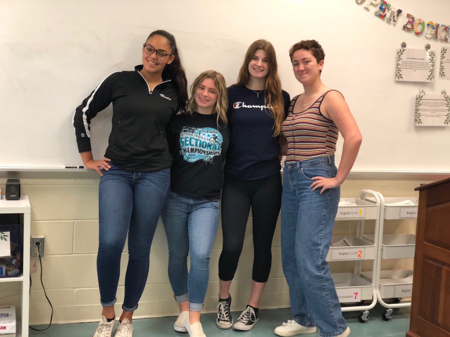 This years senior class officers, Jaylen Nuila, Paige Kruse, Lynda DeCarlo and Lisa Squeo are determined to create and organize new senior class activities.