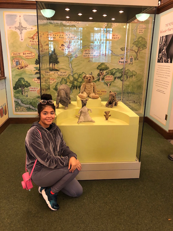 Junior Monserrath Martinez visits The New York Public Librarys Winnie-the-Pooh exhibit.