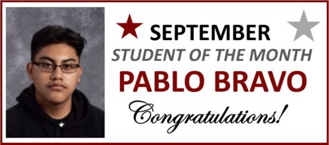 Pablo Bravo Honored as September Student of the Month