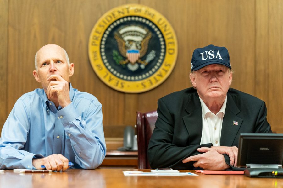 President Donald J. Trump & Senator Rick Scott, R-Fla. receive a briefing on Hurricane Dorian, Aug. 31, 2019