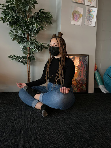 Junior Aurora Marin completed meditation at the Becton Wellness Center.