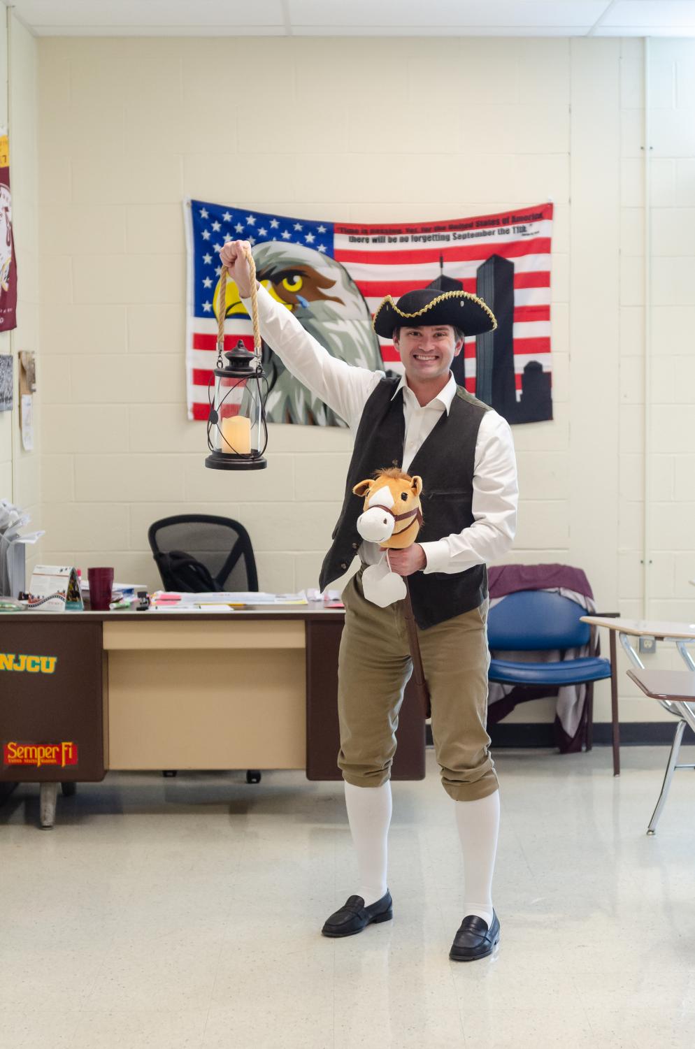 Being a history teacher, it was only right for Mr. Dorsey to dress up as Paul Revere!