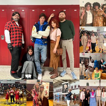 The staff and their decade costumes!