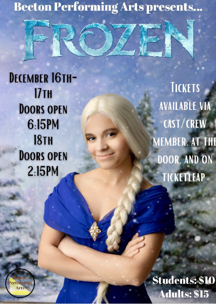 Monica Rodriguez as Elsa in Becton's production of Frozen. 