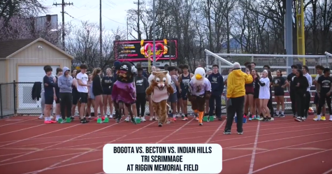 Bogota Buccaneer, Becton Wildcat and Indian Hills Eagle at the starting line ready to battle for first place at Riggin Field in East Rutherford. Picture Credits: Bogotatfxc on Twitter.