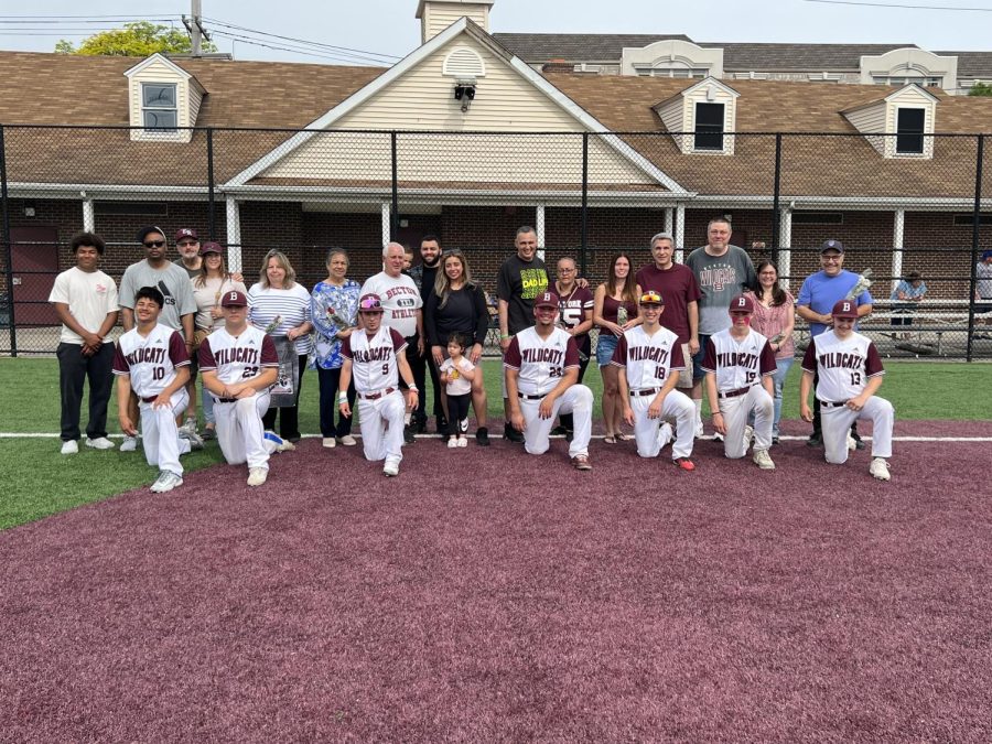 This year's Baseball Seniors and their families!