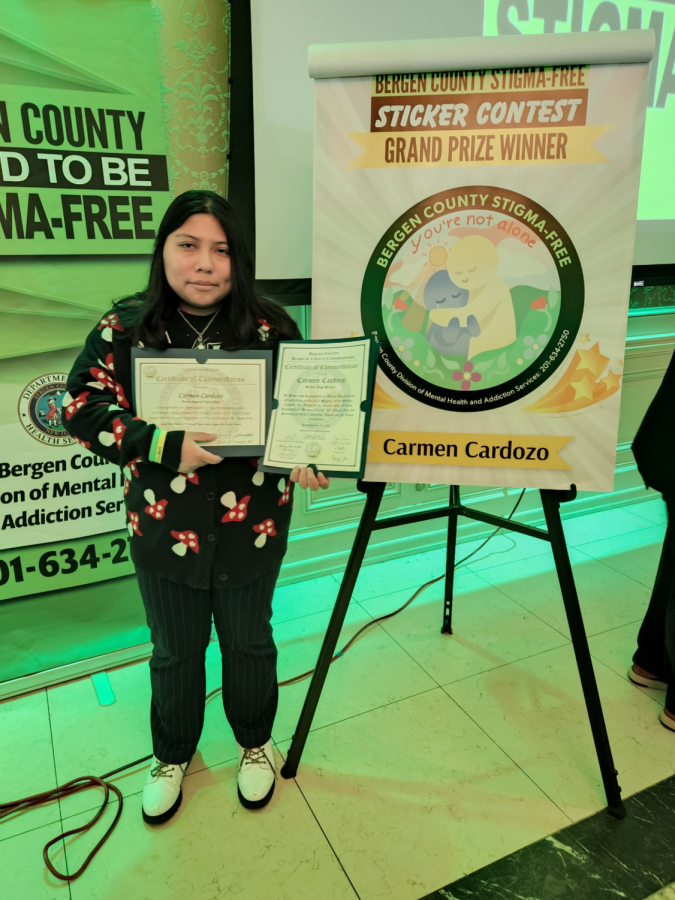 Carmen Cardozo pictured holding her first place award!
