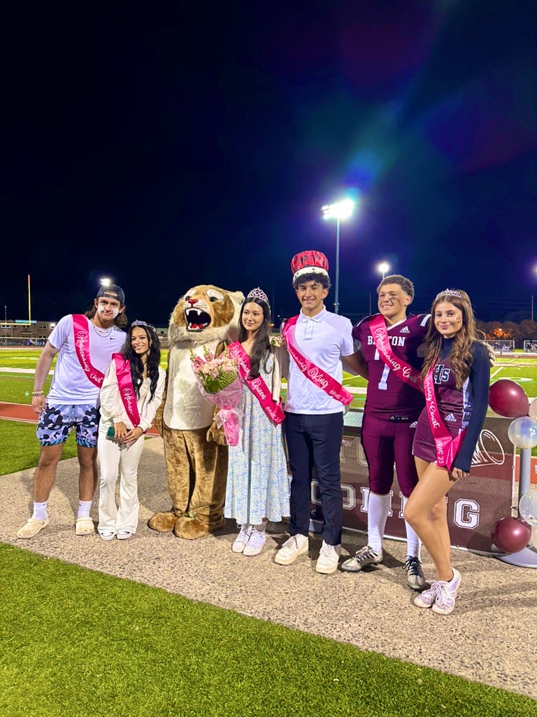 Our 2023 Homecoming Court: Mayriah Santelises, Domenic Maucione, Skyla Tallakson, Salvatore Penna, Shawn Healy, and Brooke Emerson. 