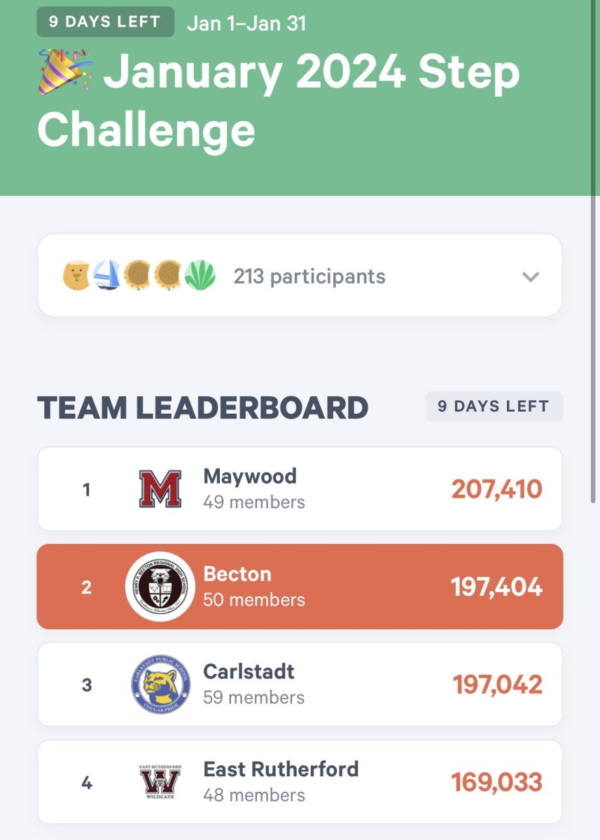 The current Step Challenge standings.