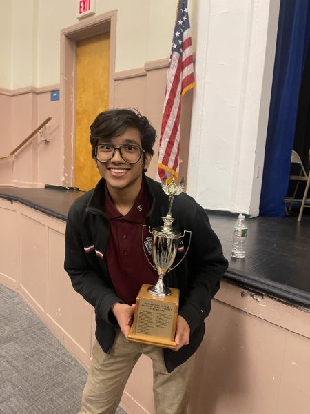 Gupta holding the winning trophy! 